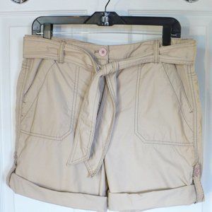 DKNY Jeans Roll Tab Shorts Belted Cuffed Khaki 8